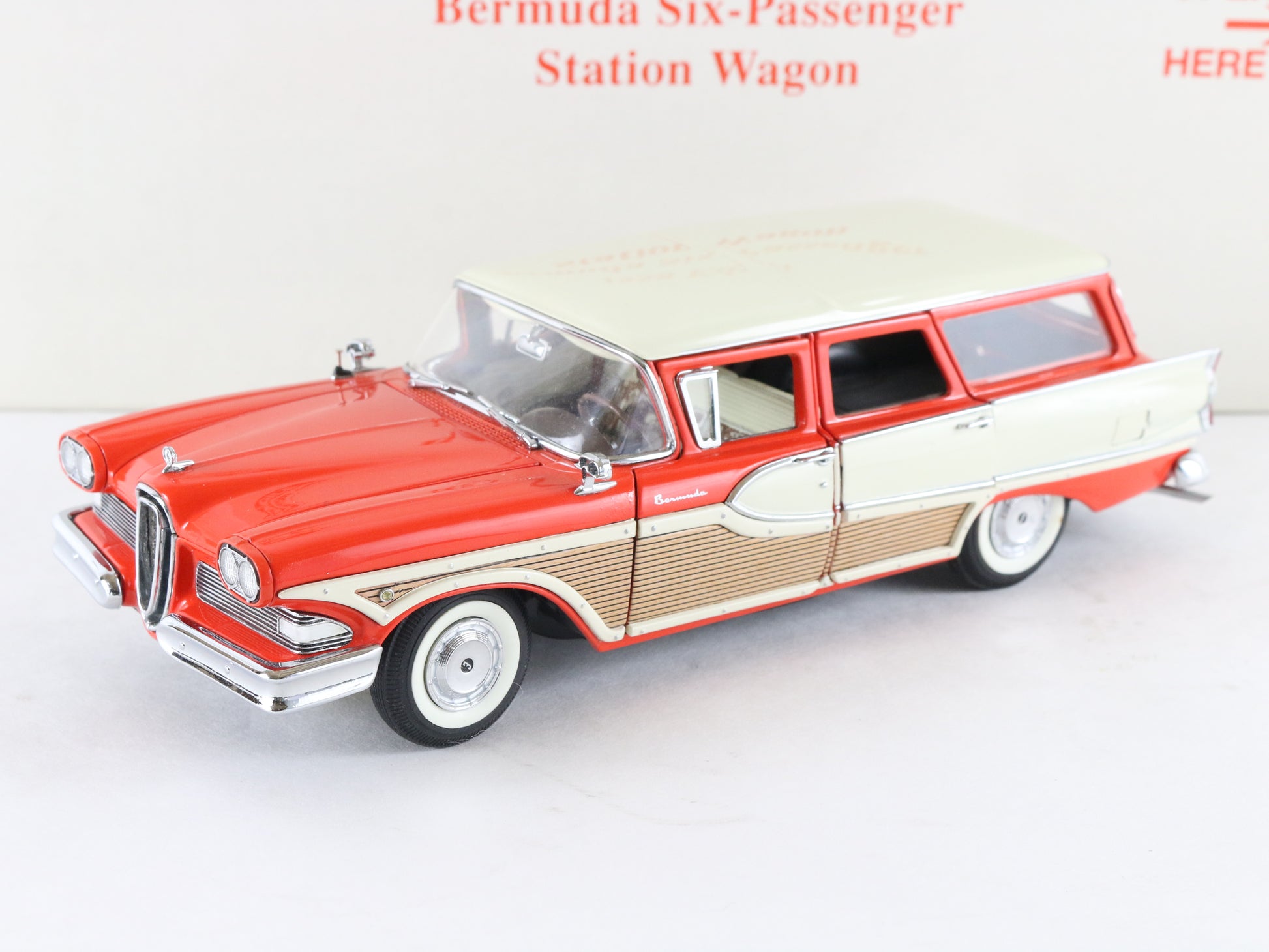 1958 Edsel Bermuda Six-Passenger Station Wagon Orange Danbury Mint 1:24 Diecast