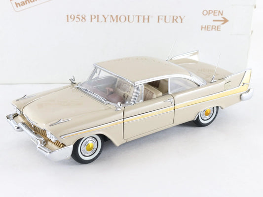 1958 Plymouth Fury Hardtop Buckskin Beige Danbury Mint 1:24 Diecast Model