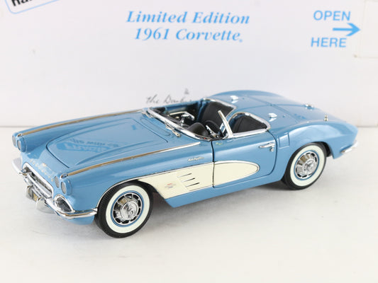 1961 Chevy Corvette Convertible Blue White Limited Danbury Mint 1:24 AS-IS