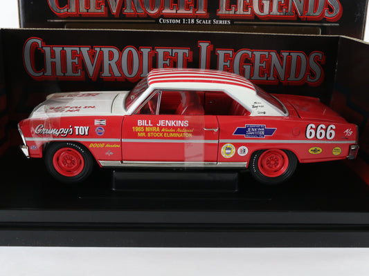 1966 Chevy Nova Bill Grumpy Jenkins Red White Chevrolet Legends ERTL 1:18 29264P