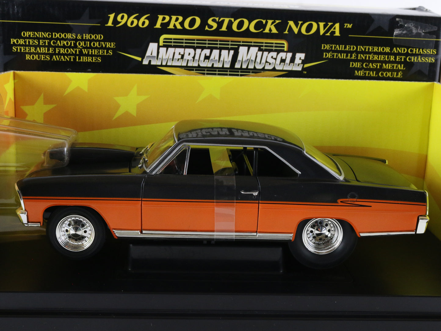 1966 Chevy Nova Pro Stock Orange Black American Muscle ERTL 1:18 Model 36269