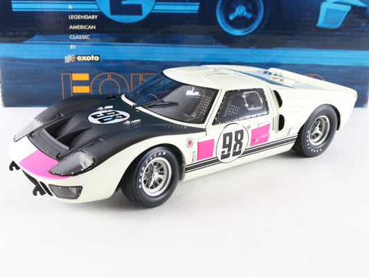 1966 Ford GT40 MK2 #98 White & Black Racing Legends Exoto 1:18 Metal Model Car
