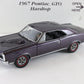 1967 Pontiac GTO Hardtop Purple Danbury Mint 1:24 Diecast Car