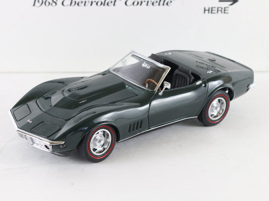 1968 Chevy Corvette Convertible British Green Danbury Mint 1:24 Diecast 