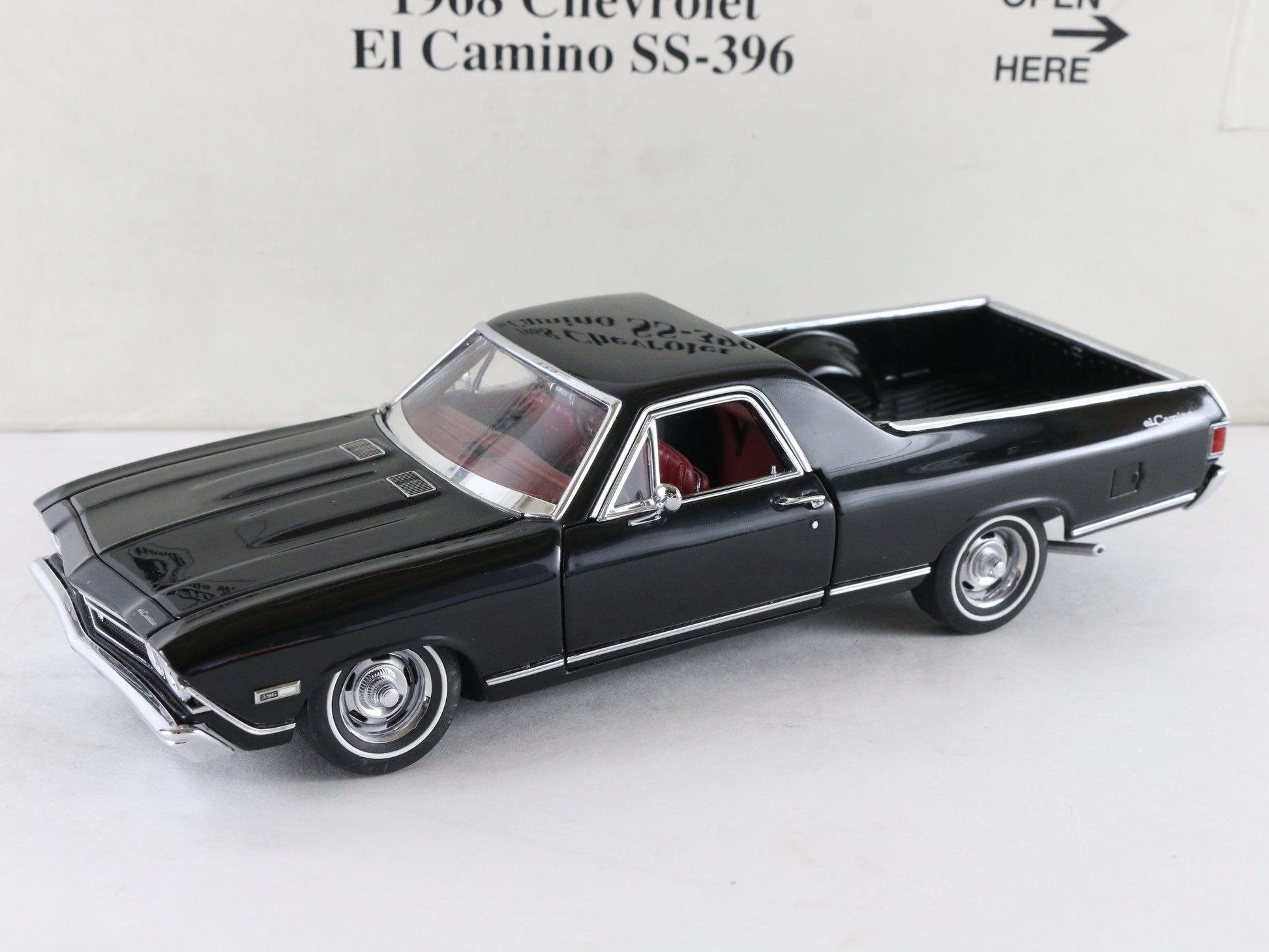 1968 Chevy El Camino SS-396 Pickup Black Danbury Mint 1:24 Diecast 