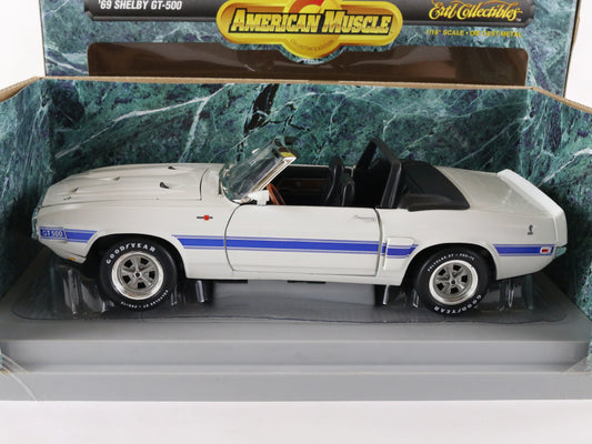 1969 '69 Ford Shelby Mustang GT500 White Blue American Muscle ERTL 1:18 7943