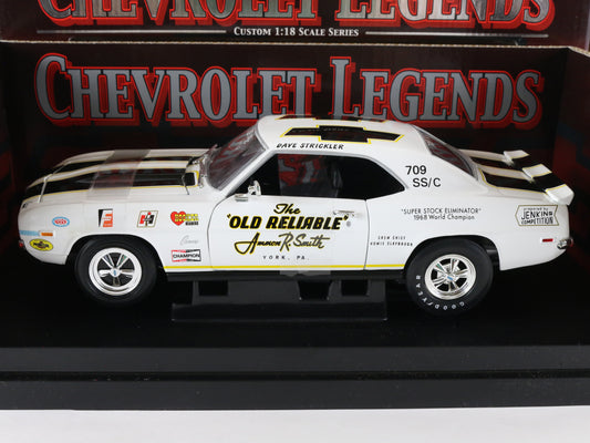 1969 Camaro Z28 Prostock Strickler No 2 White Chevrolet Legends ERTL 1:18 29265P