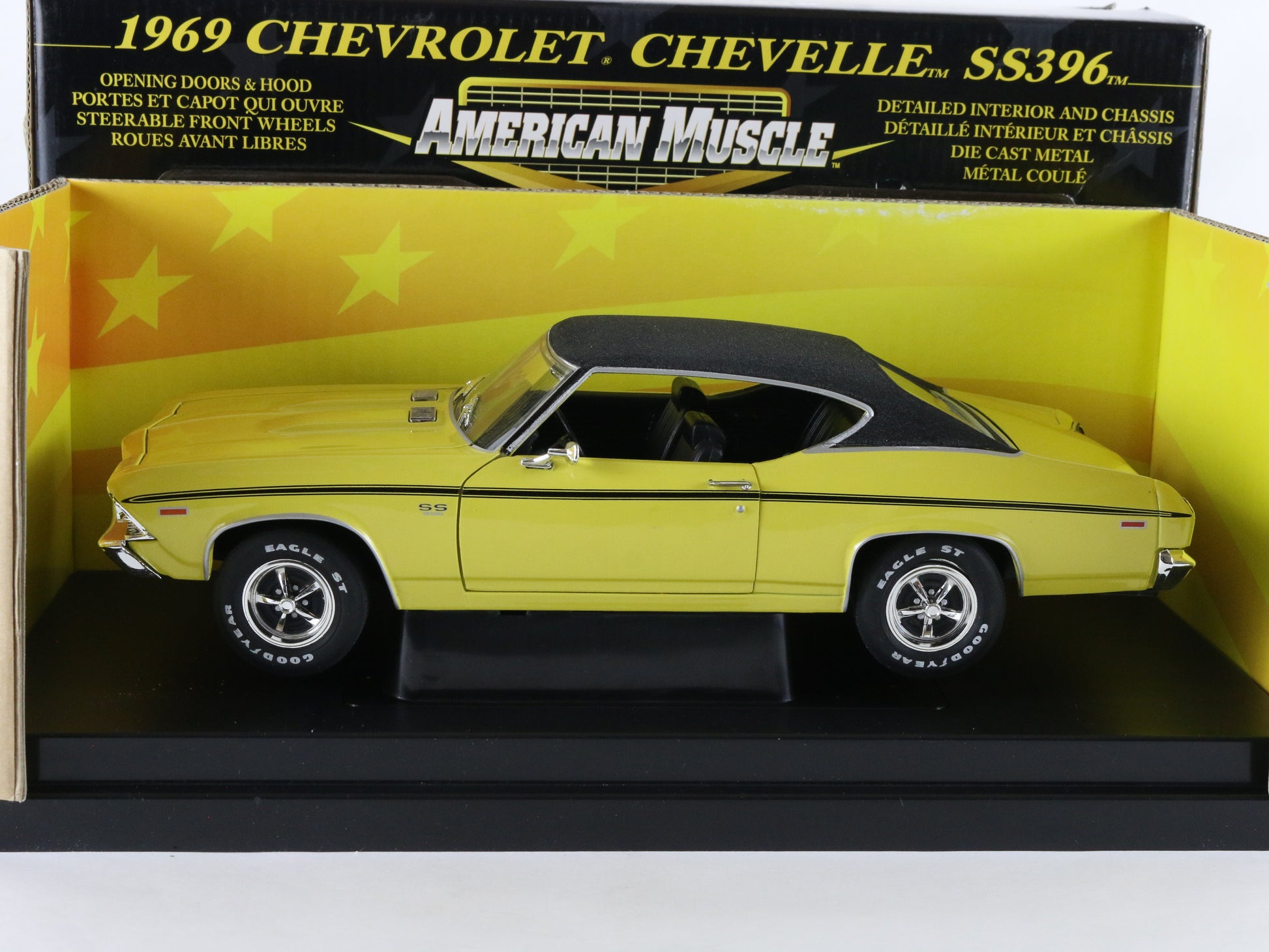 1969 Chevrolet Chevelle SS396 Yellow Black American Muscle ERTL 1:18 LE 36673