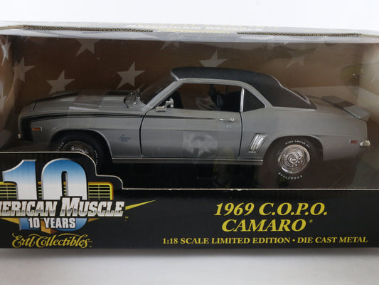 1969 Chevy Camaro COPO Silver American Muscle 10 Year ERTL 1:18 Diecast 36673