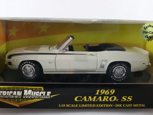 1969 Chevy Camaro SS Convertible White American Muscle ERTL 1:18 EXCLUSIVE 32467