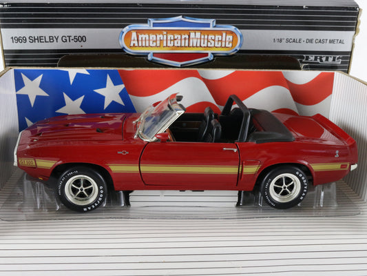 1969 Ford Mustang Shelby GT-500 Convertible Red American Muscle ERTL 1:18 7350