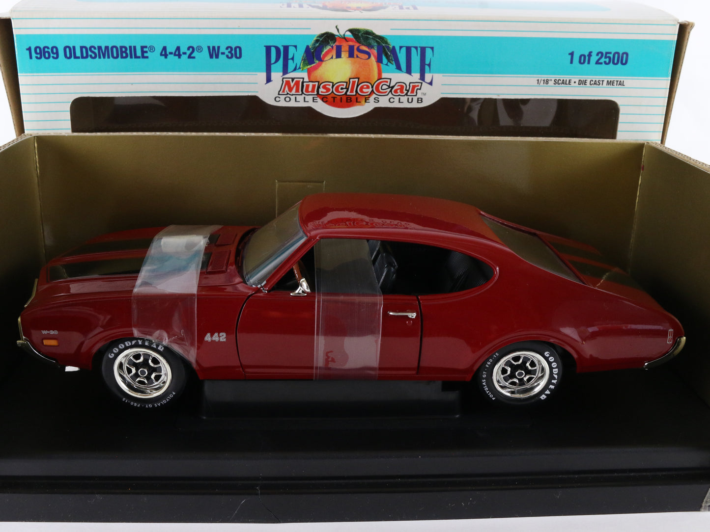 1969 Oldsmobile 4-4-2 W30 Peach State ERTL 1:18 Red Black Diecast 1 Of 2500 7041