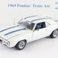 1969 Pontiac Trans Am Blue White Danbury Mint 1:24 Diecast Car