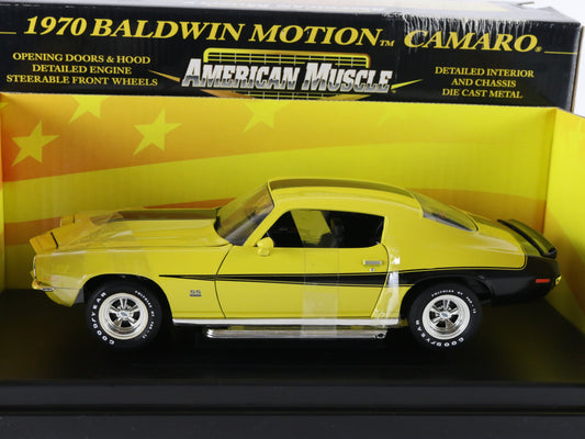 1970 Chevy Camaro Baldwin Motion Yellow American Muscle ERTL 1:18 Model 32810