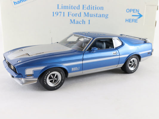 1971 Ford Mustang Fastback Mach 1 Blue #1163/5000 Danbury 1:24 Diecast 