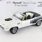 1971 Plymouth Hemi Cuda Barracuda Convertible White Black Danbury 1:24 Diecast