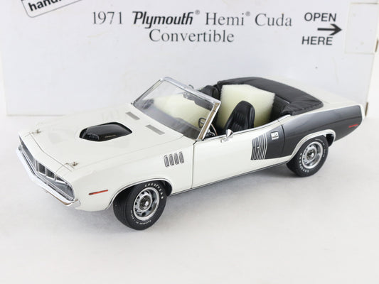 1971 Plymouth Hemi Cuda Barracuda Convertible White Black Danbury 1:24 Diecast