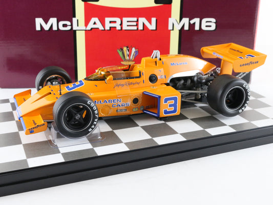 1974 Mclaren M16 #3 Rutherford Indy 500 Orange Carousel 1 1:18 Diecast Model Car