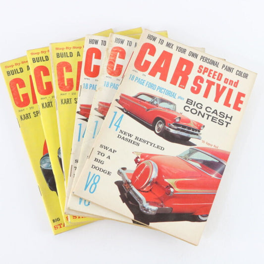 Lot Of 6 Car Speed & Style April & May 1960 Vintage Car Magazines