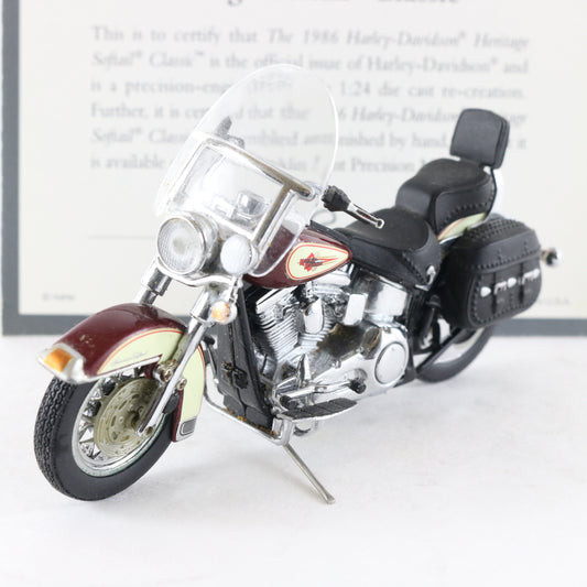 1986 Harley Davidson Heritage Softail Classic Franklin Mint 1:24 Motorcycle