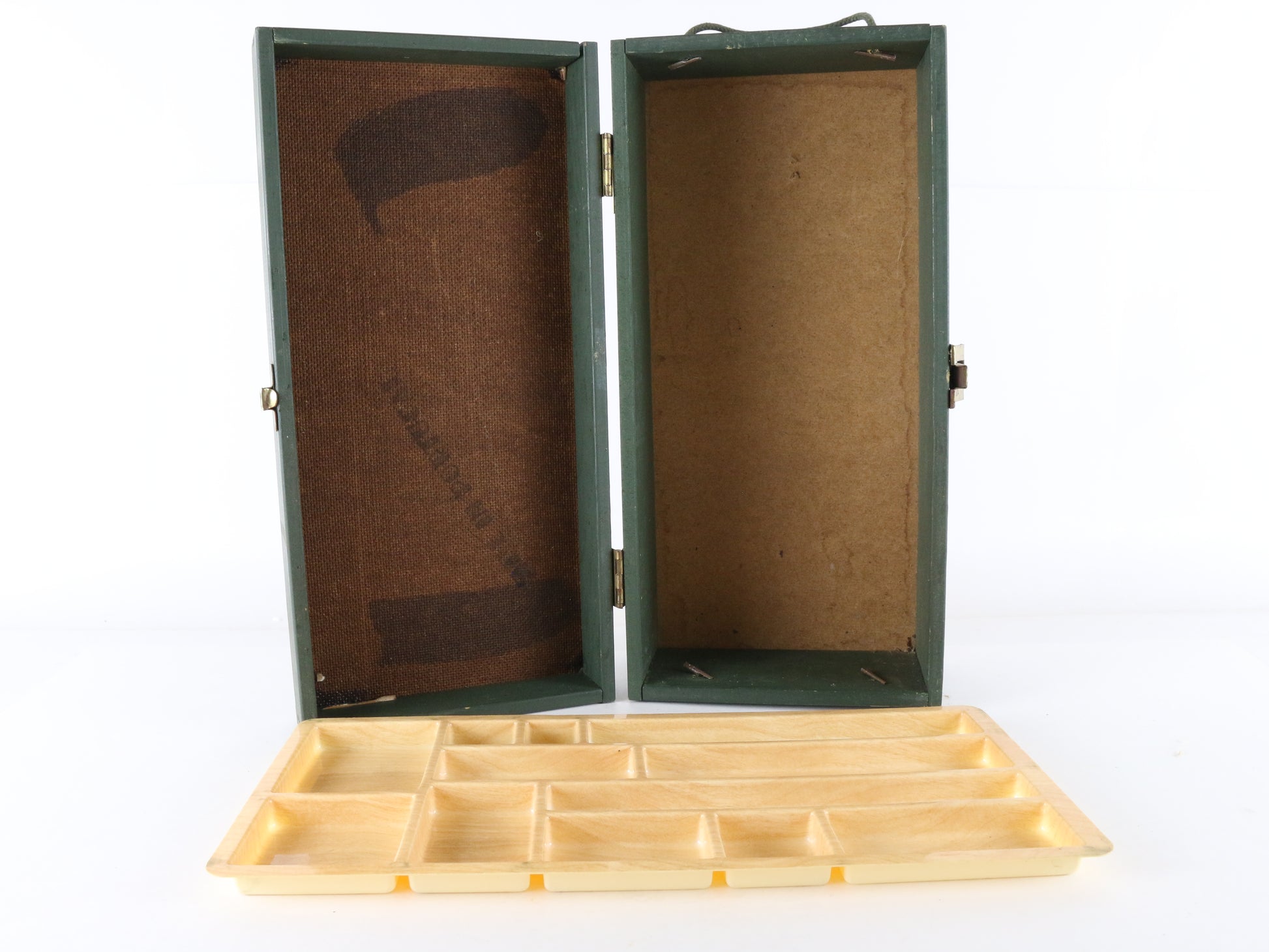  1960s Gi Joe Hasbro Wooden Green Military Footlocker Case W/ Tray