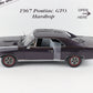 1967 Pontiac GTO Hardtop Plum Mist Purple Danbury Mint 1:24 Diecast Model