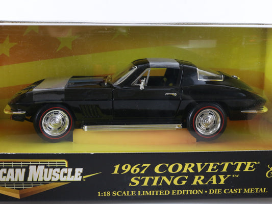 1967 Chevy Corvette Sting Ray Black Blue American Muscle ERTL 1:18 Model 32276