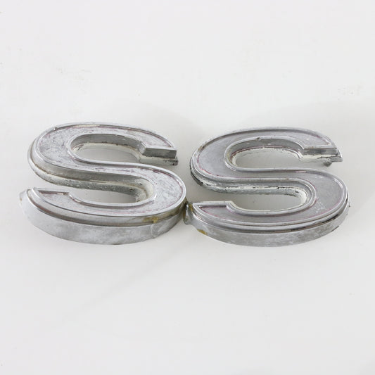 Vintage Chevrolet Camaro SS Set Metal Automobile Fender Emblem