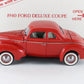 1940 Ford Deluxe Coupe Red Danbury Mint 1:24 Diecast Model Car