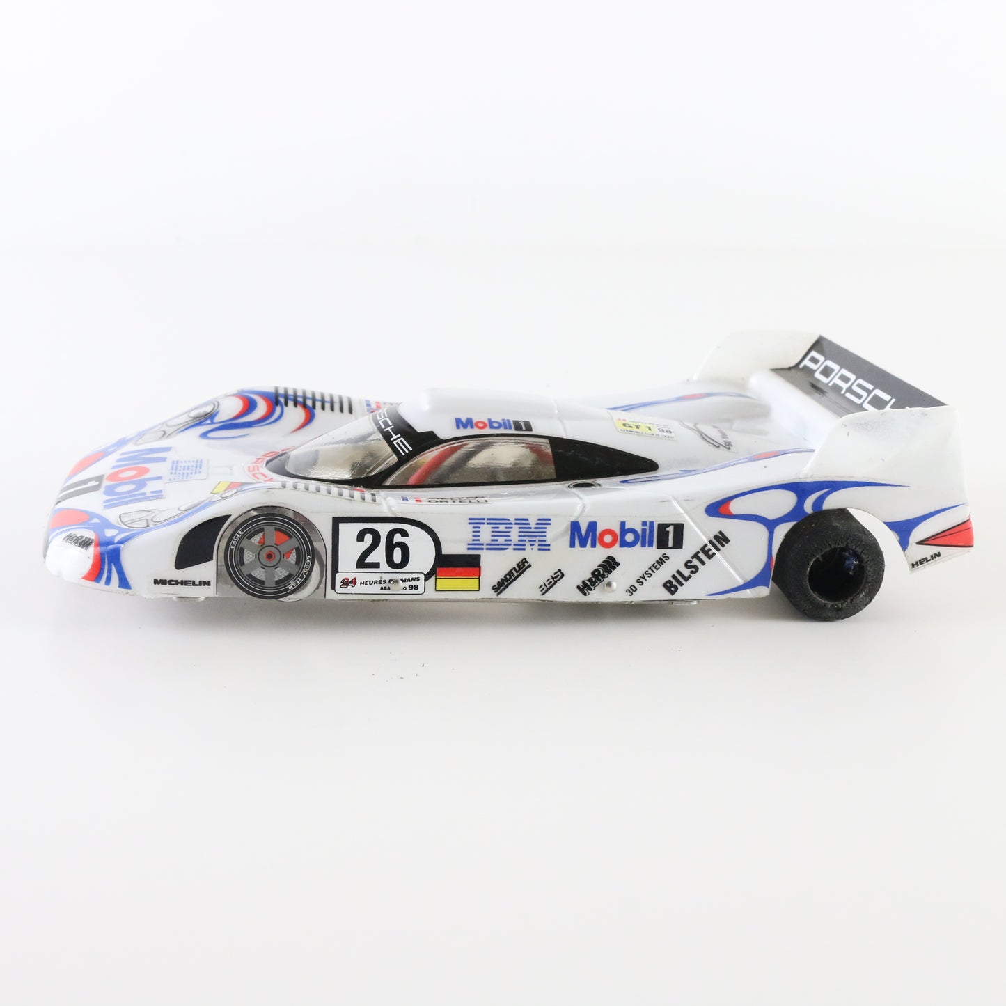 JK Porsche GT1 Mobil 1 Nish Aiello Ortelli #26 white black 1:24 slot car