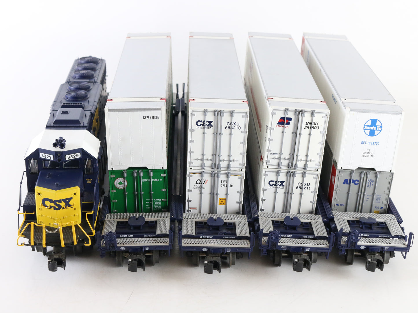 Lionel O 6-31760 CSX 3329 SD40-2 Diesel Loco Husky Stack Container Train Set