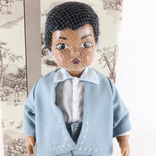 Terri Lee Benjie Sunday Best Black 16" Vinyl Doll W/ Hat & Blue Clothing 90024