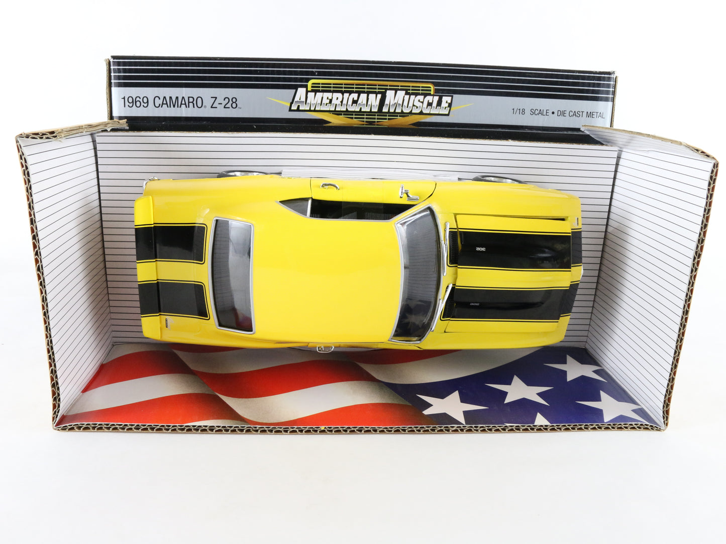 1969 Chevy Camaro Z28 Yellow American Muscle ERTL 1:18 Diecast Model Car 33572