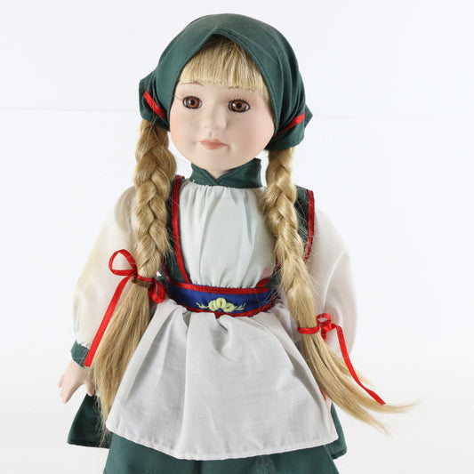 Vintage Gretel House Of Lloyd Large 14.5" Girl Porcelain Doll W/ Dress