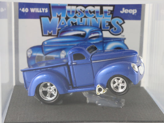 1940 Jeep Willys Blue Muscle Machines Funline Model Car 1:64