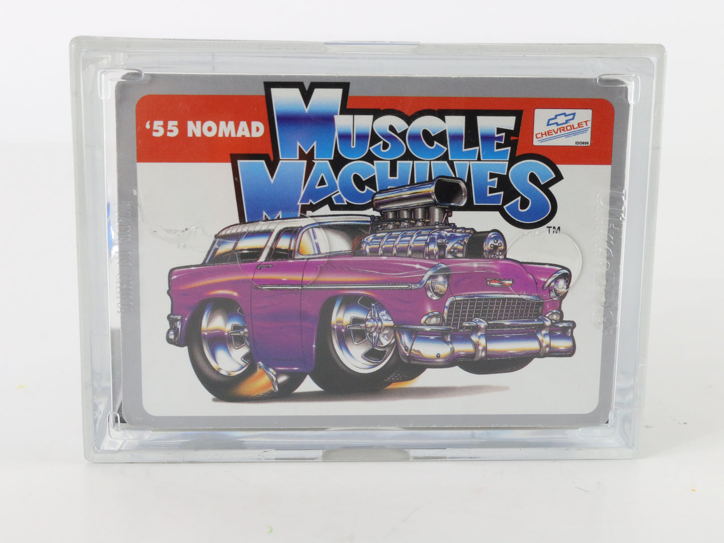 1955 '55 Nomad Blue Model Car Muscle Machines Funline 1:64 W/ Custom Case POSE