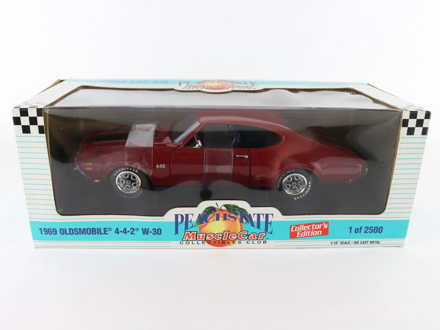 1969 Oldsmobile 4-4-2 W30 Peach State ERTL 1:18 Red Black Diecast 1 Of 2500 7041