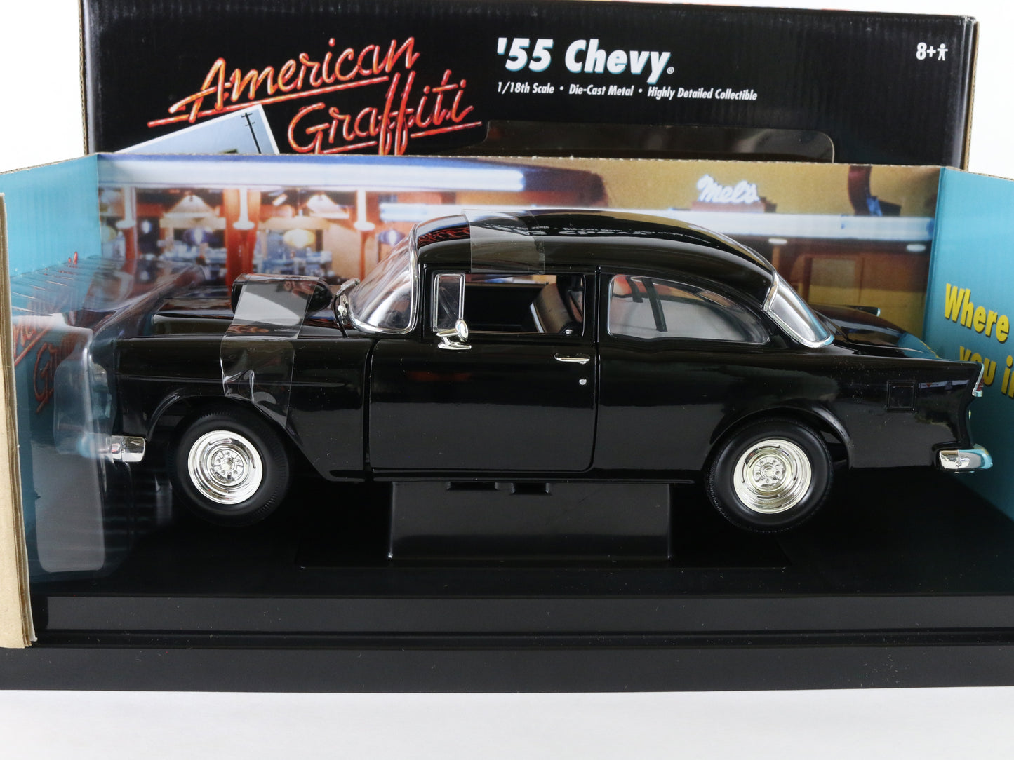 1955 '55 Chevrolet Chevy Black American Graffiti ERTL 1:18 Diecast Model 32080
