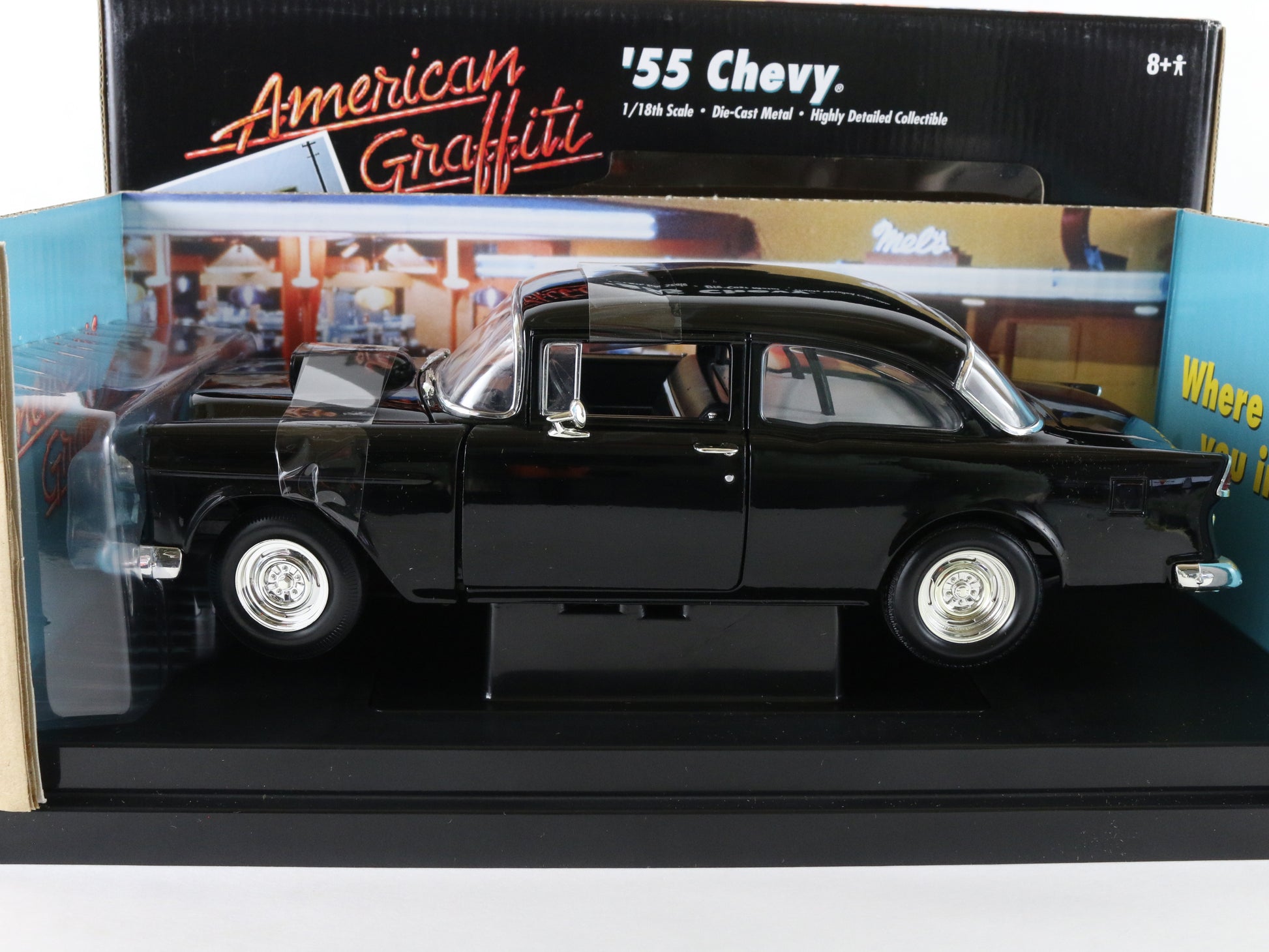 1955 '55 Chevrolet Chevy Black American Graffiti ERTL 1:18 Diecast Model 32080