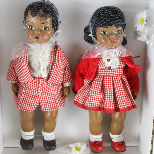 Terri Lee Tiny Bonnie & Benjie Red Outfits Black 10" Vinyl Dolls 90025