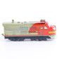Santa Fe 2356 Diesel Locomotive Red & Yellow Battery Tin Litho Sakai? 7” Nomura? bright ATSF battery-powered engine