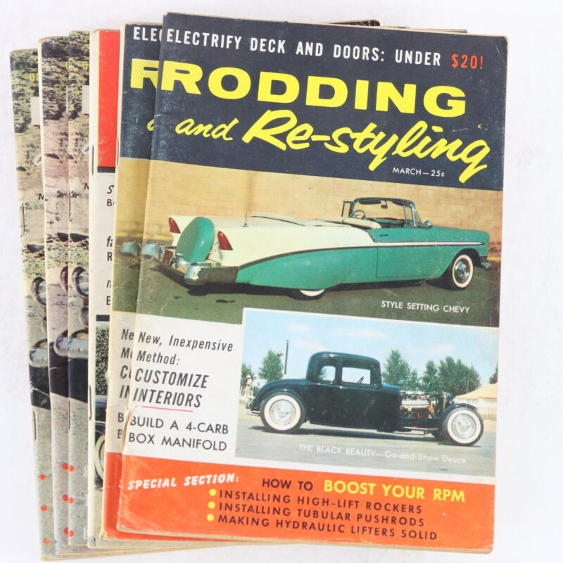 Lot Of 6 Rodding & Re-styling Mar Apr May 1958 Vintage Car Magazines