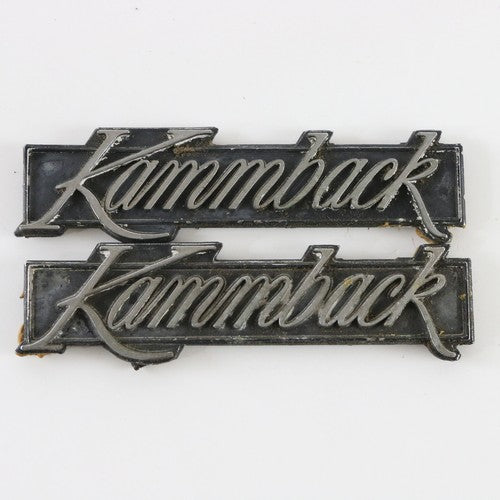 Lot Of 2 1970s Kammback Chevy Vega Metal Emblem Badges 3.5"