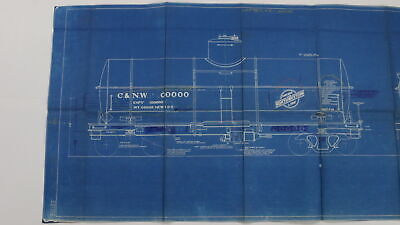 Chicago & Northwestern C&NW Lettering Tank Car Train Blueprint H-15411 59"