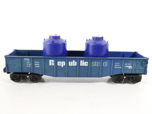 Republic Steel 9136 Blue Gondola Car Lionel O W/ Blue Bins Load