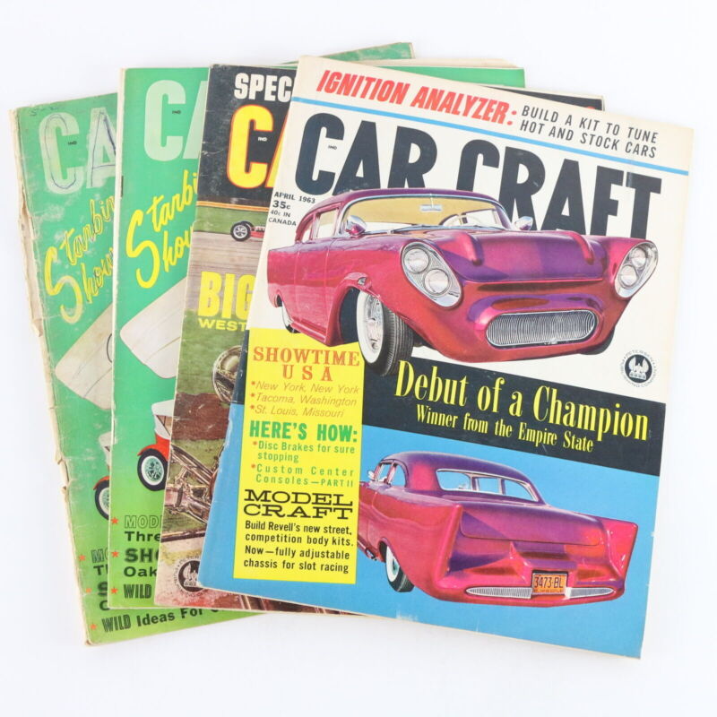 Lot Of 4 Car Craft April May June 1963 Vintage Car Magazines