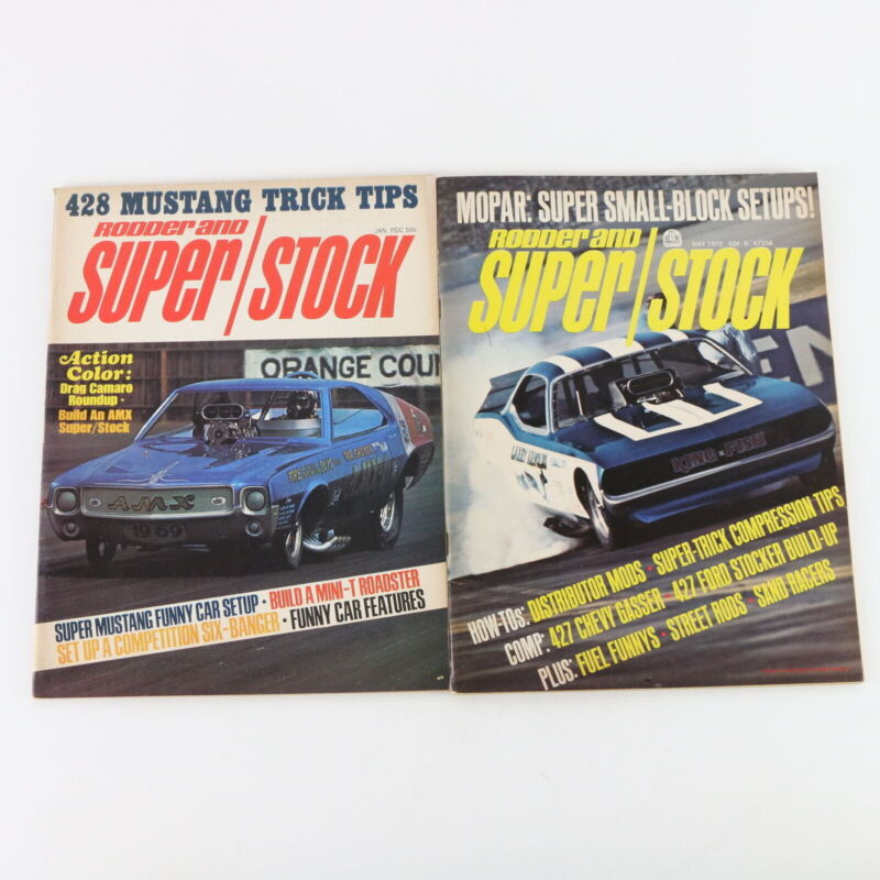 Lot Of 2 Rodder & Super Stock May 1972 & Jan 1970 Vintage Car Magazines