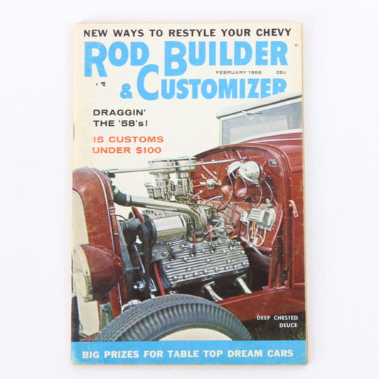 Rod Builder & Customizer Draggin The 5s February 1958 Vintage Car Magazine