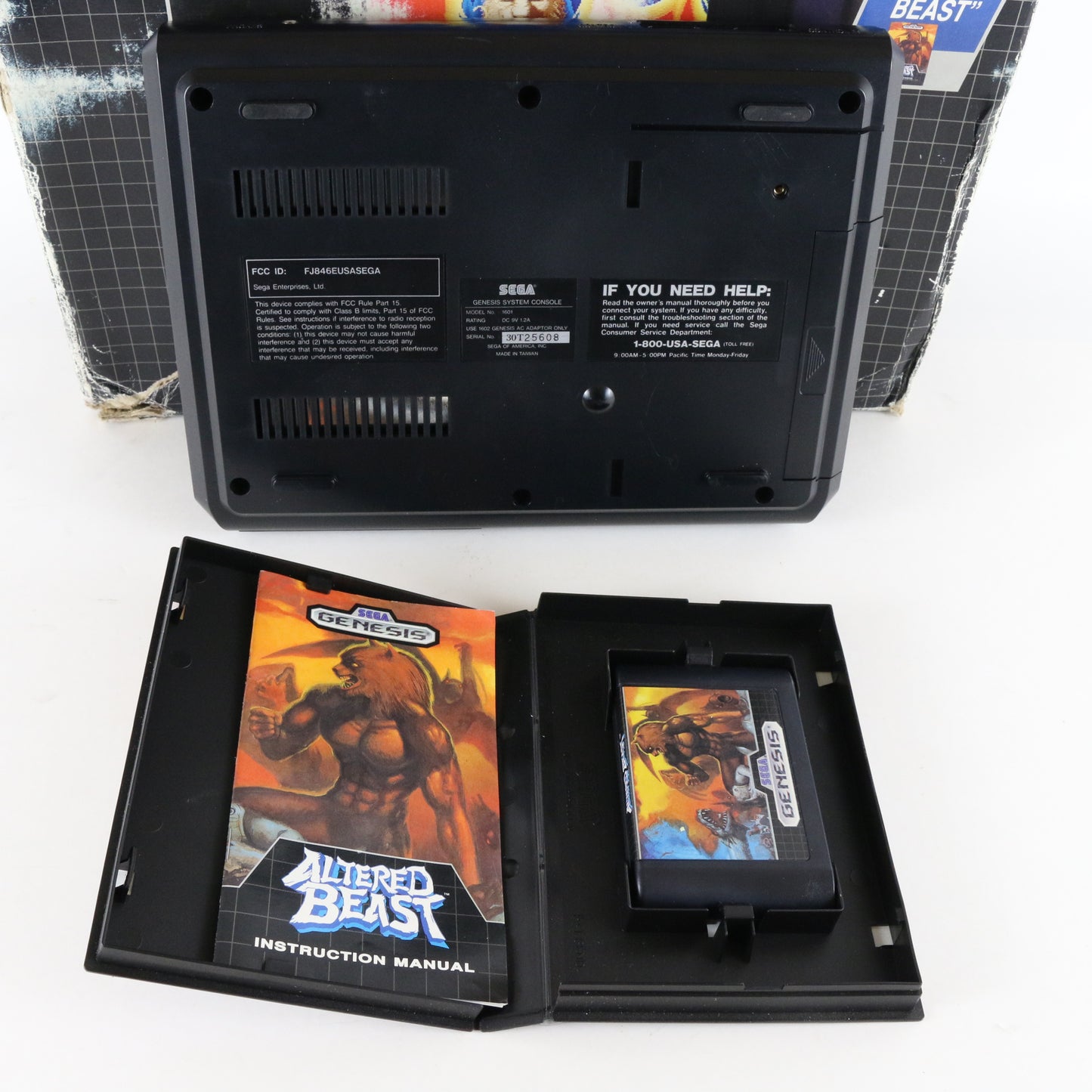 Vintage Sega Genesis Video Game Console 16 Bit Power Altered Beast W/ Box