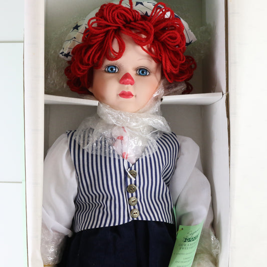 Raggedy Ann Our American Sweethearts Seymour Mann 24" Porcelain Doll Sj-2427a